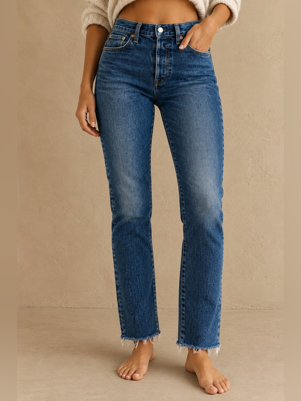 RARE Levi's Wedgie Icon Fit White Oak Cone Denim Jeans - Size 26